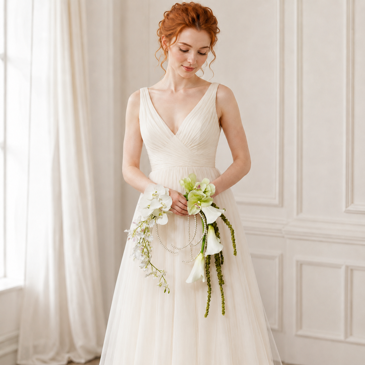 Handcrafted Crescent Half-Moon Bridal Bouquet Collection
