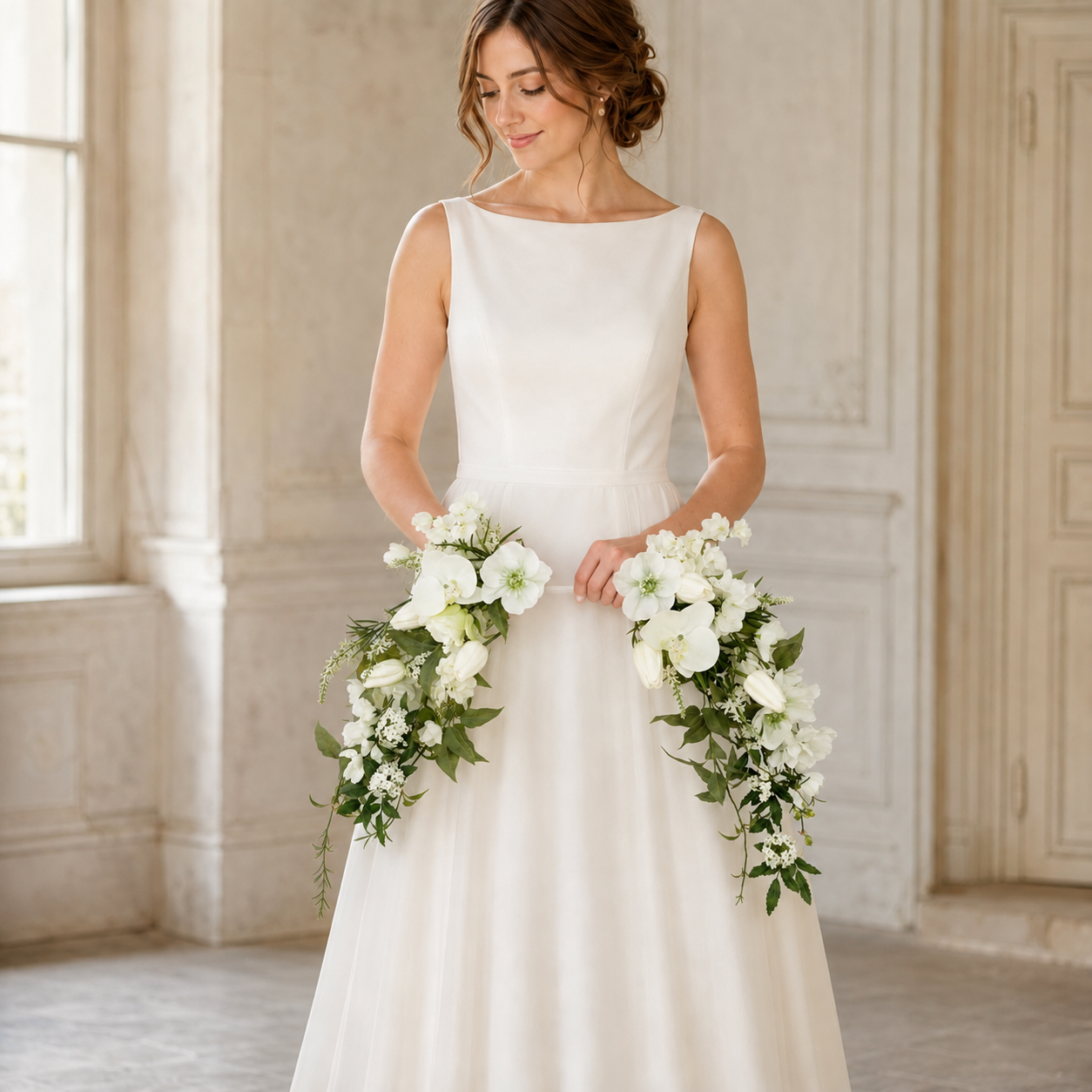 Handcrafted Crescent Half-Moon Bridal Bouquet Collection