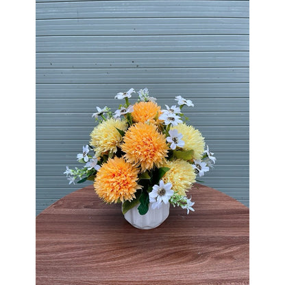 Mini Pre-Assembled Silk Floral Arrangement in Ceramic Vase |  EternalBloom