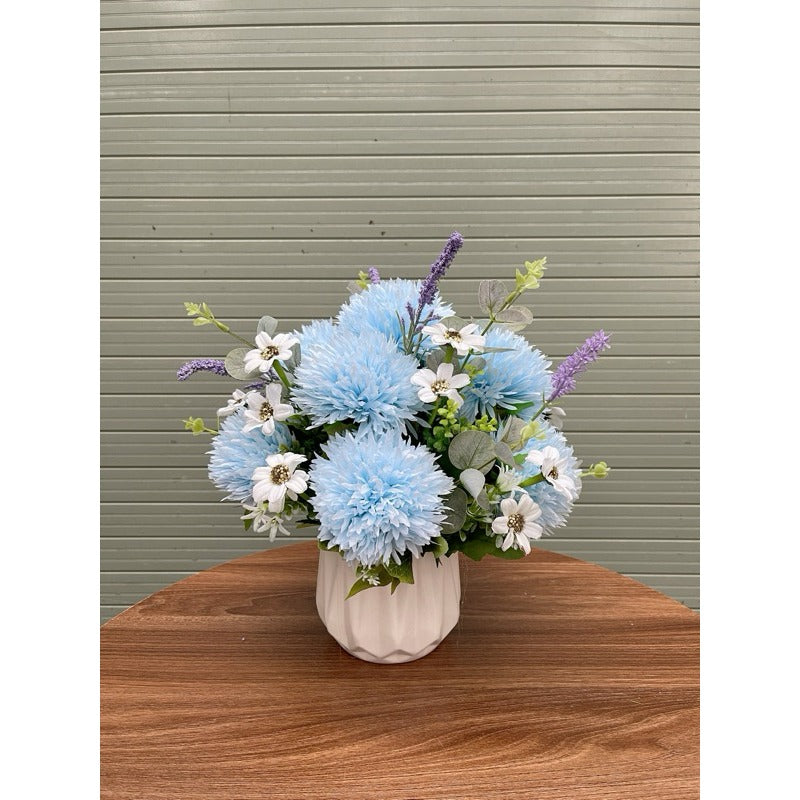 Mini Pre-Assembled Silk Floral Arrangement in Ceramic Vase |  EternalBloom