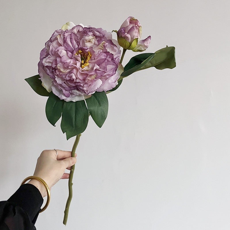 Jumbo 28-Layer Silk Peony Branch with Bud