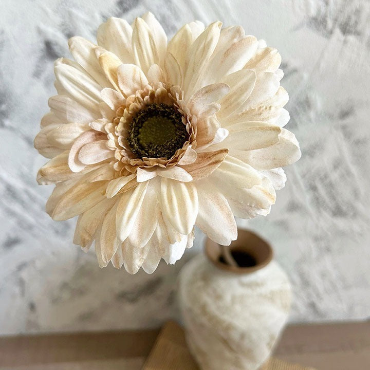 Large Vintage Gerbera Daisy Silk Flower Stem