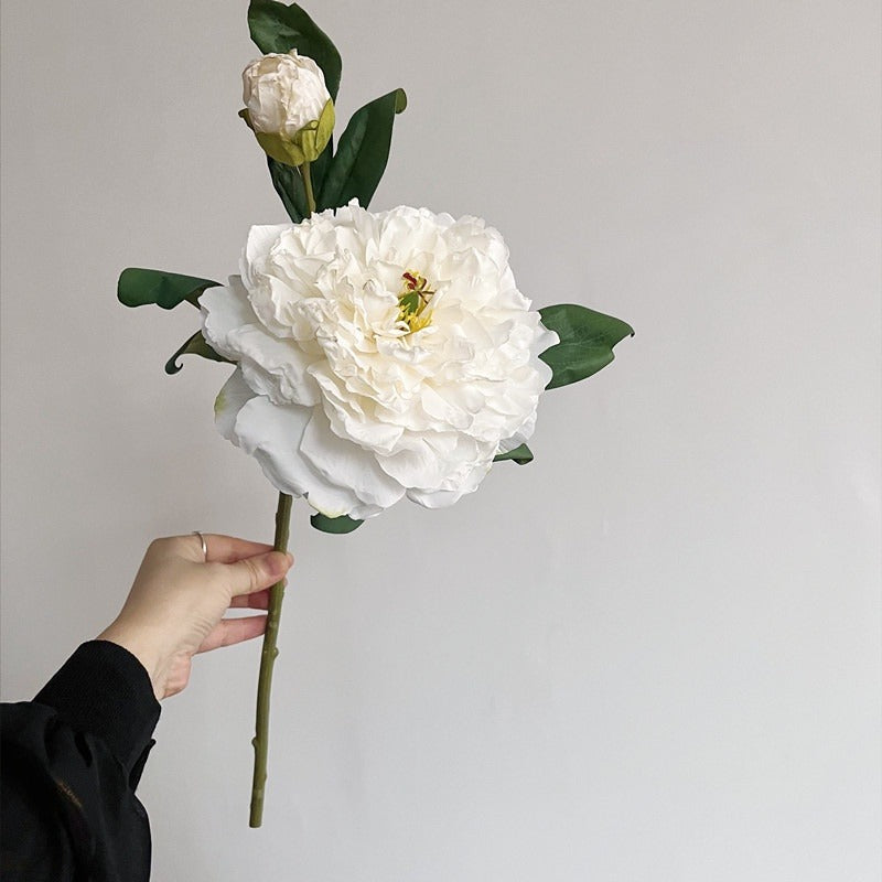 Jumbo 28-Layer Silk Peony Branch with Bud