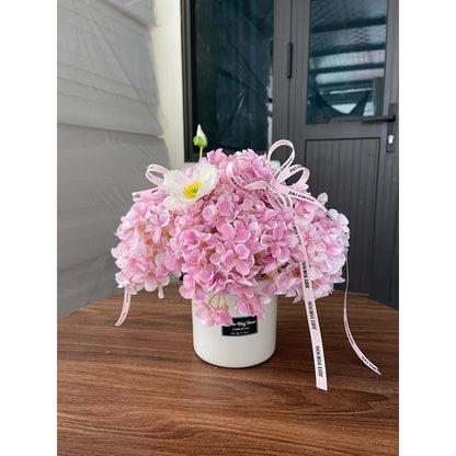 Mini Pre-Assembled Silk Floral Arrangement in Ceramic Vase |  EternalBloom