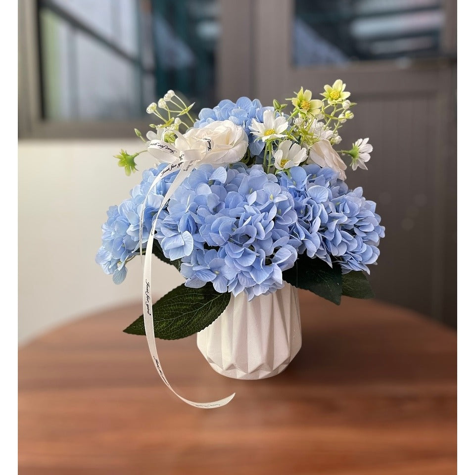 Mini Pre-Assembled Silk Floral Arrangement in Ceramic Vase |  EternalBloom