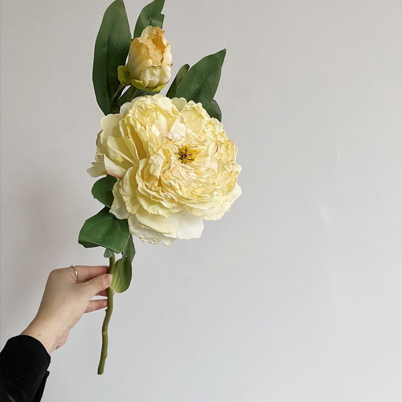 Jumbo 28-Layer Silk Peony Branch with Bud