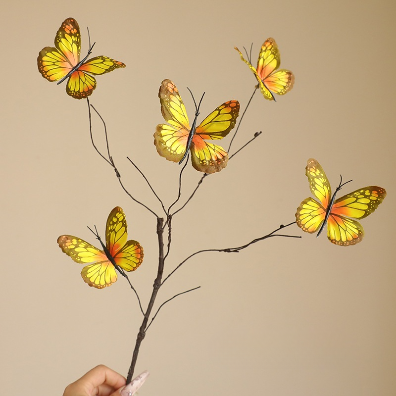 18.5" Artificial Butterfly Floral Branch Spray